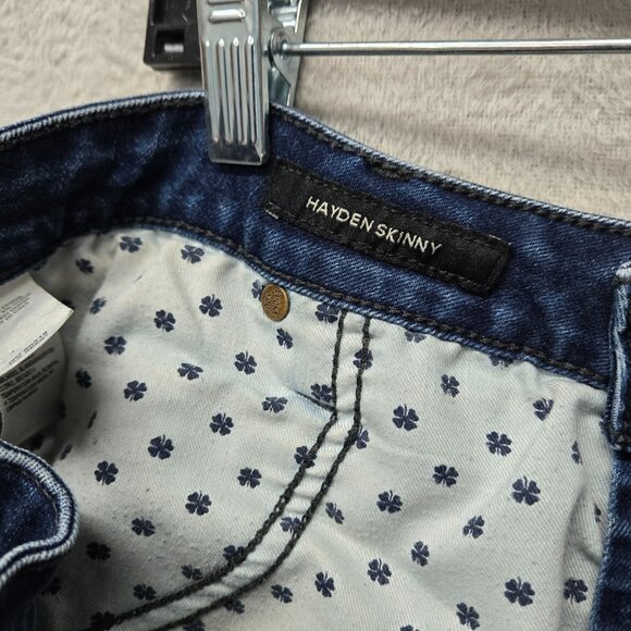 Lucky Brand 22W Hayden Skinny Medium Wash Denim Jeans Floral Bleach Distress Plu - Picture 11 of 14
